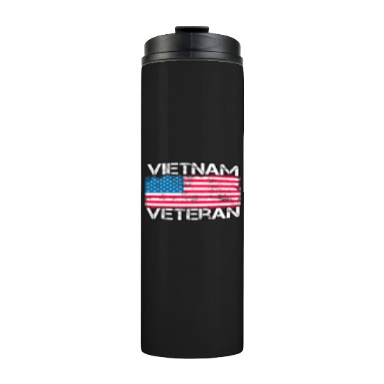 Vietnam Veteran Us Flag Military Vet Thermal Tumblers