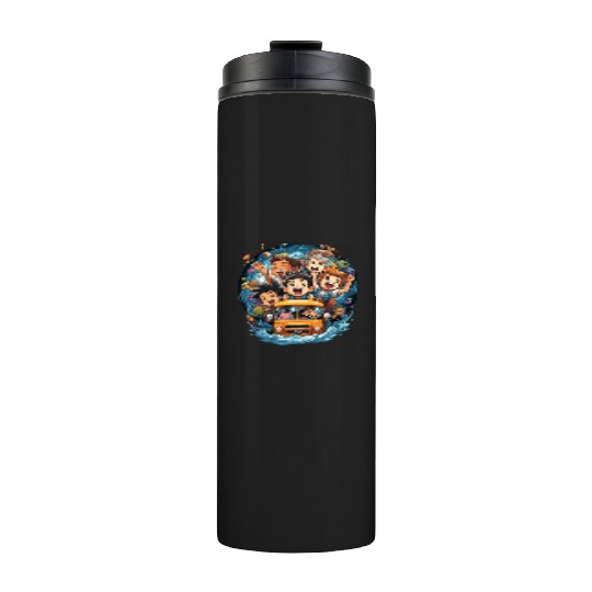 Back to School Pre-K Kindergarten School Bus Thermal Tumblers