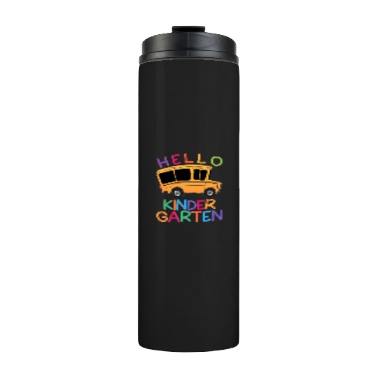 hello kindergarten Thermal Tumblers print template school bus