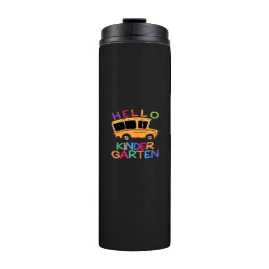 hello kindergarten Thermal Tumblers print template school bus