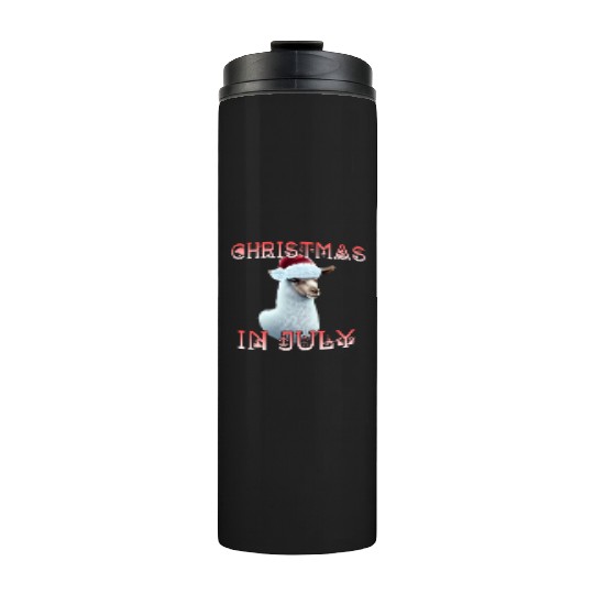 Festive alpaca - Christmas in July Thermal Tumblers