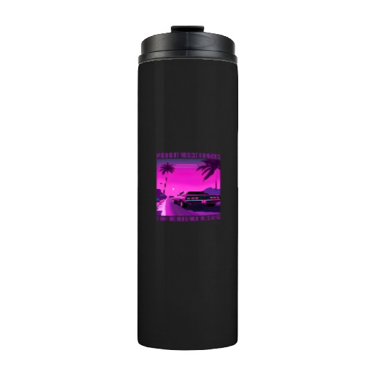 Vintage 80s Graphic Retrowave Muscle Car Racing Thermal Tumblers