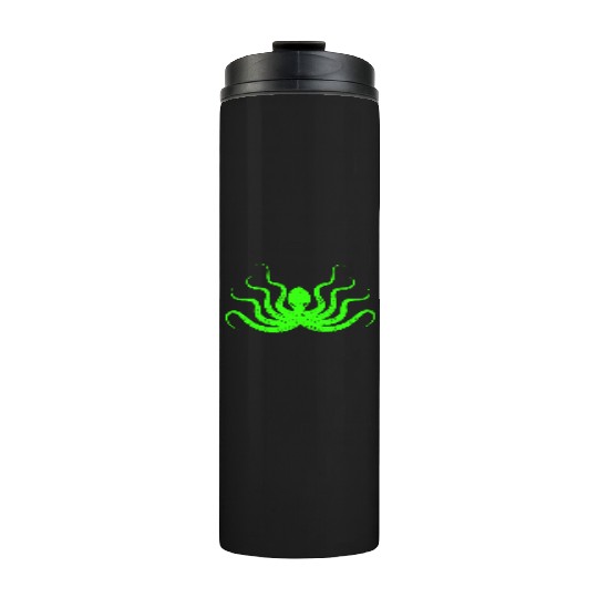 Menace Octopus Neon Green Thermal Tumblers