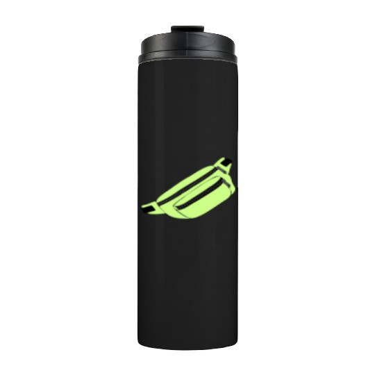 Lime Green Fanny Pack Illustration Thermal Tumblers