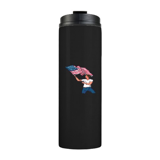 Waving Usa Flag Thermal Tumblers