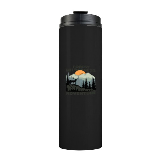 forest wilderness adventure deer mountain Thermal Tumblers