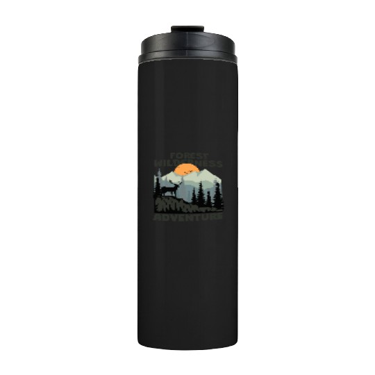 forest wilderness adventure deer mountain Thermal Tumblers
