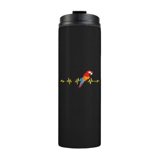 Macaw Heart Beat Parrot lover Macaws Parrots Thermal Tumblers