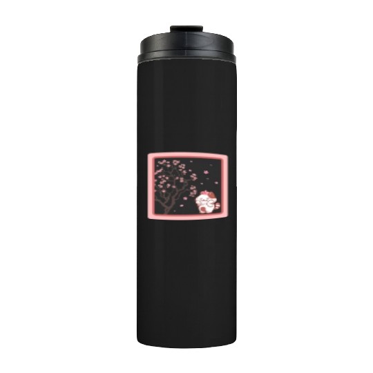Cherry Blossom Thermal Tumblers, Kawaii Cat Cherry Blossom