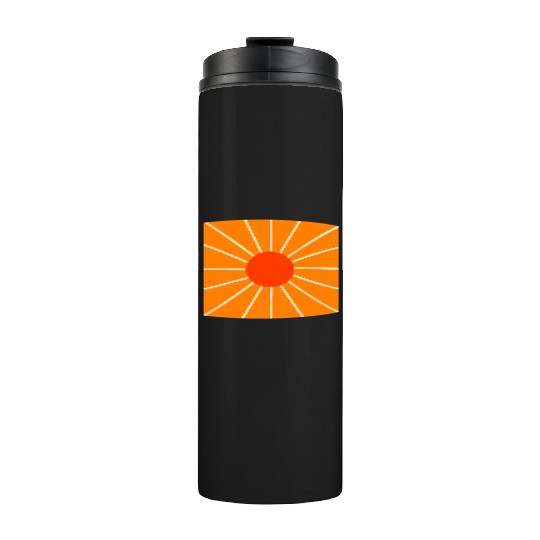 Retro sunset orange and yellow Thermal Tumblers