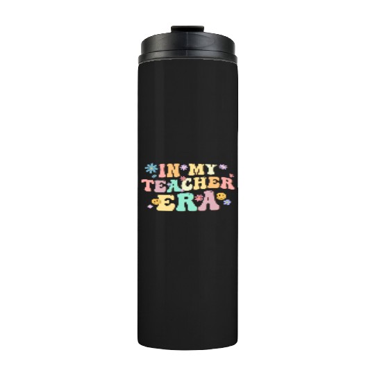 In My Teacher Era Back To School Retro Groovy Thermal Tumblers