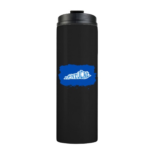 Kentucky Typography Sticker in State Shape Thermal Tumblers