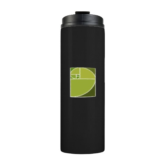Olive Green Fibonacci Spiral Thermal Tumblers