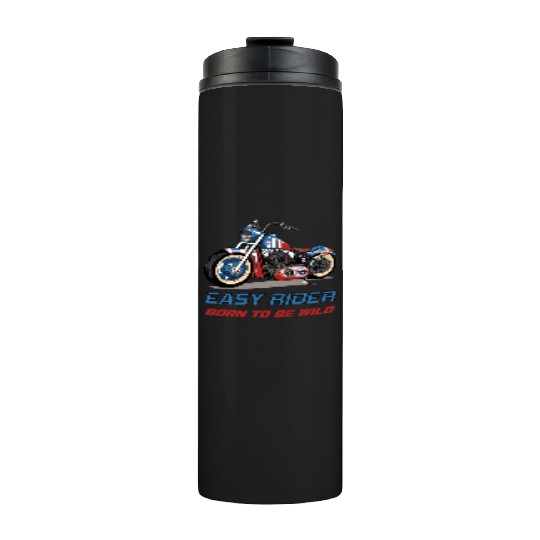Easy Rider Motorcycle Chopper Stars and Stripes Thermal Tumblers