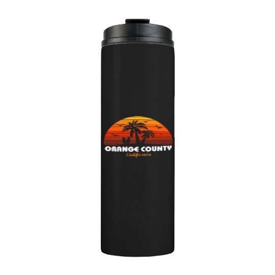 Retro Orange County California Sunset Cool Thermal Tumblers