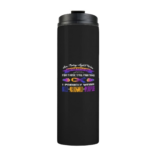 I Proudly Wear Blue Marigold Purple Bladder Cancer Thermal Tumblers