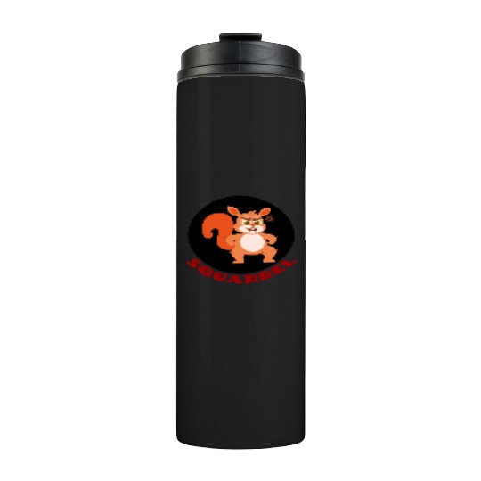Squarrel Squirrel Pun Thermal Tumblers