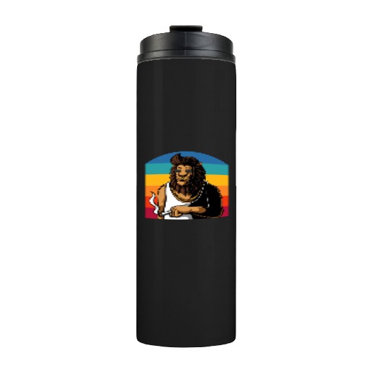 The smoking lion Thermal Tumblers