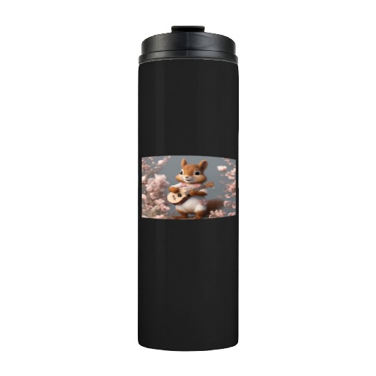 Aesthetic Cottagecore Floral Cute Squirrel Playing Thermal Tumblers