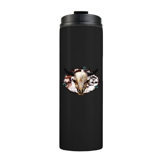 Bull Skull Western Thermal Tumblers