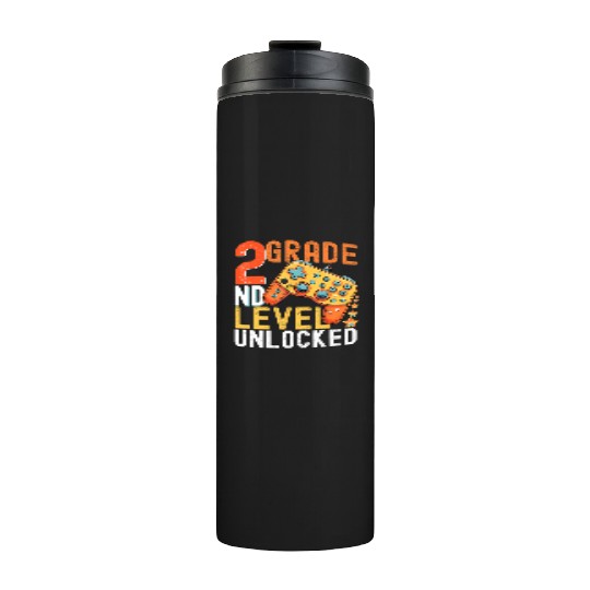 2nd Grade Level Unlocked Video Game Back to School Thermal Tumblers