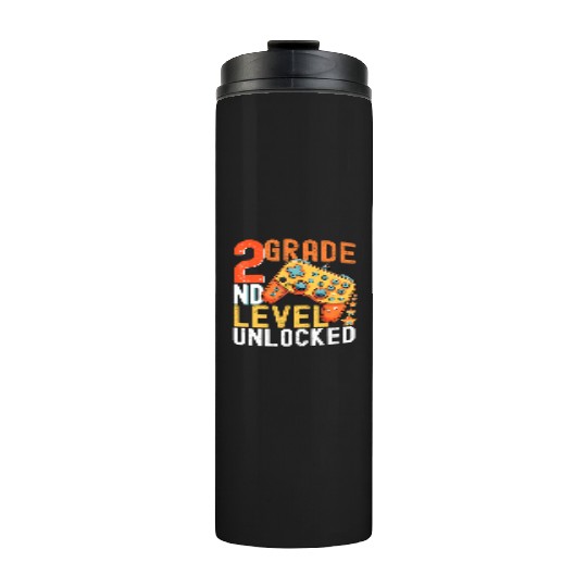 2nd Grade Level Unlocked Video Game Back to School Thermal Tumblers