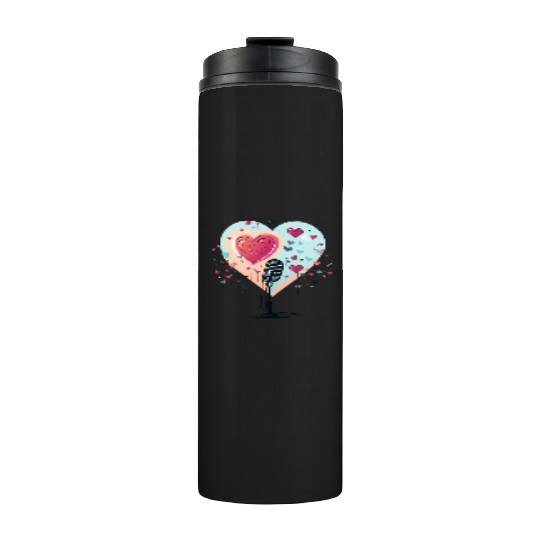 Microphone, music, singer, artist, heart, gift Thermal Tumblers