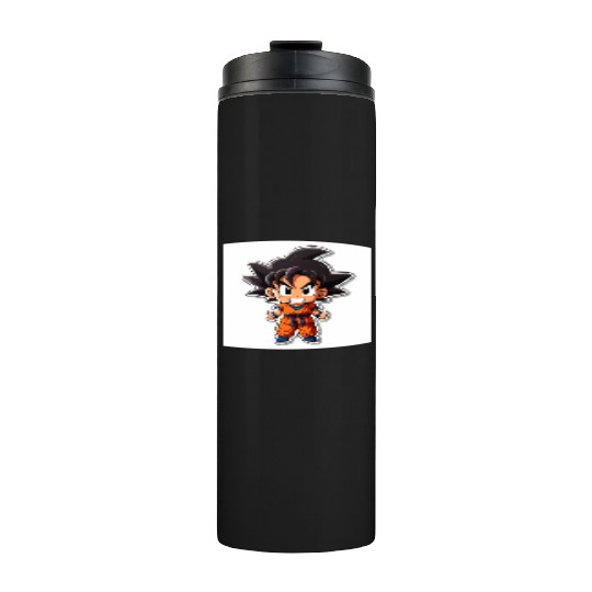 Goku Sticker Happy Bold Colors art toy style Thermal Tumblers
