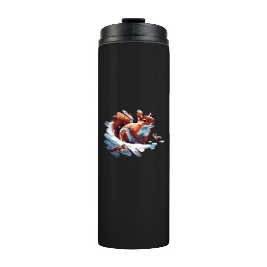 Winter squirrel Thermal Tumblers