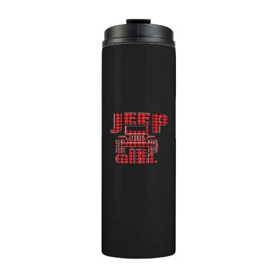 Jeep Girl Jeep Red Plaid Buffalo Jeeps Lover Thermal Tumblers