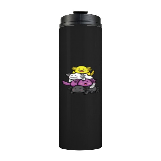 Axolotl Nonbinary Flag Kawaii Thermal Tumblers