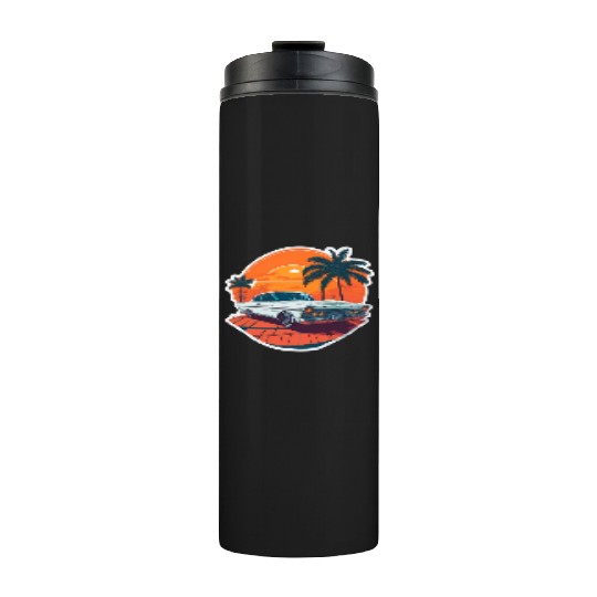 Classic Car Charm: Miami Street Nostalgia Thermal Tumblers