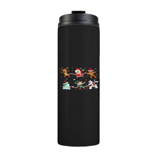 Funny Dabbing Santa And Friends Thermal Tumblers Christmas