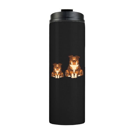 Collie Dog Lover Parent Dad Mom and Son Daughter Thermal Tumblers