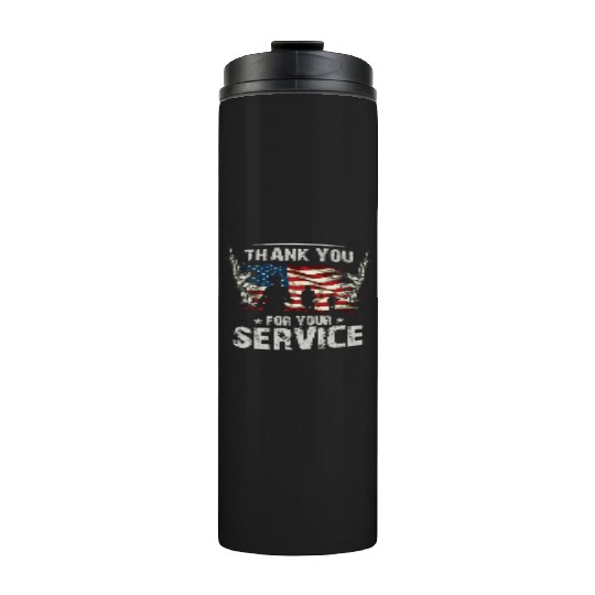 Thank You For Your Service US Flag Veterans Day Thermal Tumblers