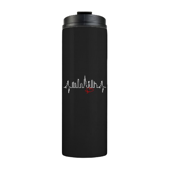 Dubai Skyline Heartbeat Burj Khalifa Silhouette Thermal Tumblers