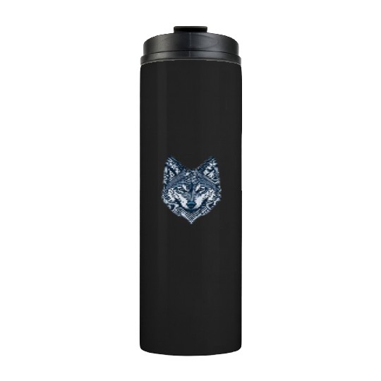 Beautiful wolf face Thermal Tumblers