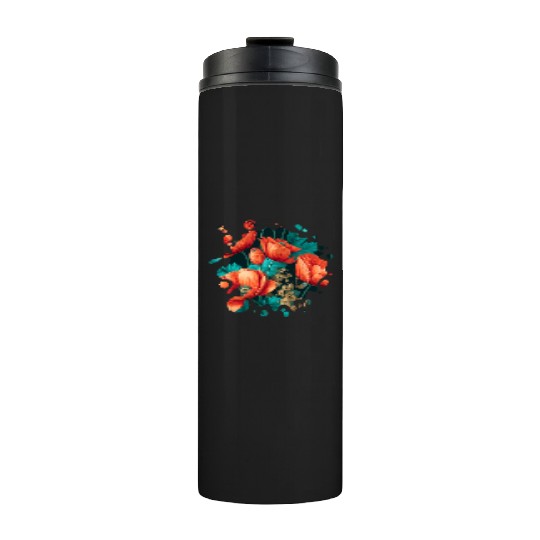 Vintage Poppy Inspired Flower Plant Lover Funny Thermal Tumblers