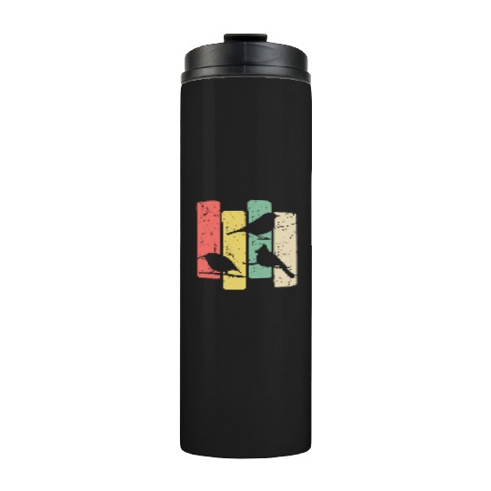 Birds Art Budgie Heron Sparrow Robin Hummingbird Thermal Tumblers