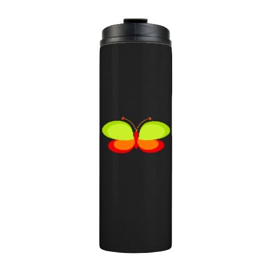 Green And Orange Butterfly Thermal Tumblers