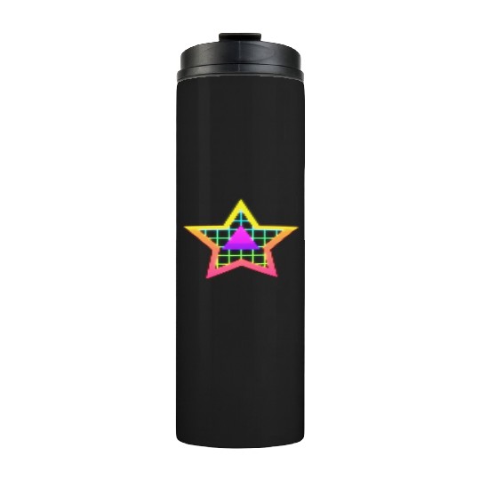 Star neon vintage retro style 90s Thermal Tumblers