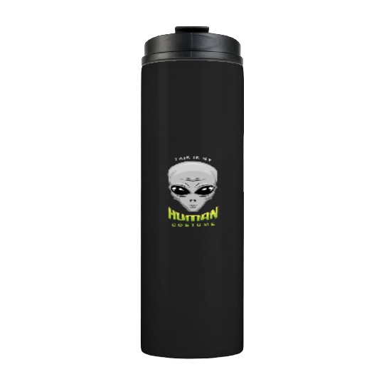 Alien Human Costume Funny Lazy Creepy Halloween Thermal Tumblers