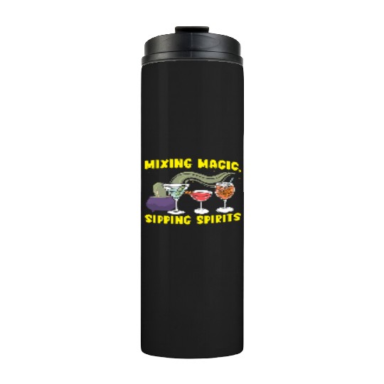 Mixing Magic Sipping Spirits Bartender Halloween Thermal Tumblers
