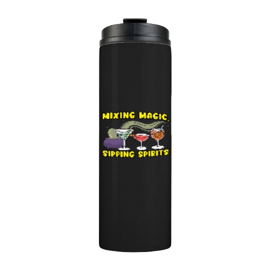 Mixing Magic Sipping Spirits Bartender Halloween Thermal Tumblers