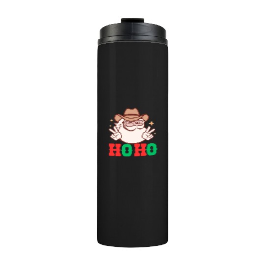vintage retro western Santa ,Christmas Thermal Tumblers