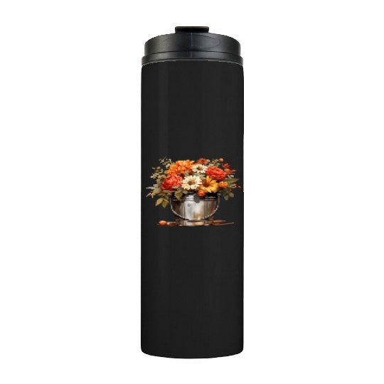 Vintage Wildflower Poster Green Botanical Wall Art Thermal Tumblers