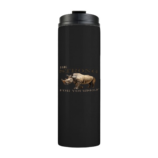 rhinoceros side view Thermal Tumblers