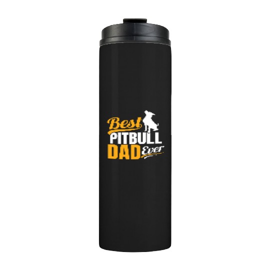 Mens Best Pitbull Dad Ever Thermal Tumblers