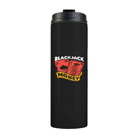 Classic Blackjack Money Casino Card Game Dealer Thermal Tumblers