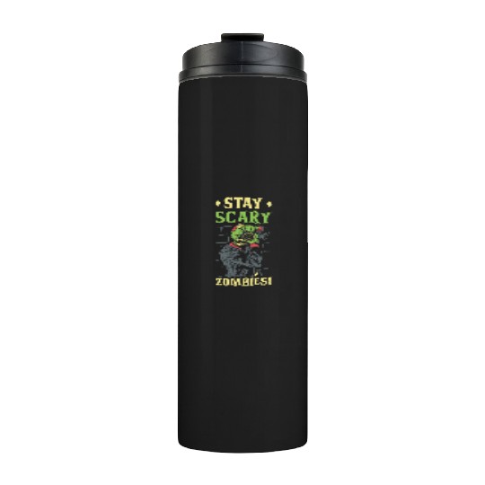 Zombie Photographer Horror Photographer Spooky Thermal Tumblers